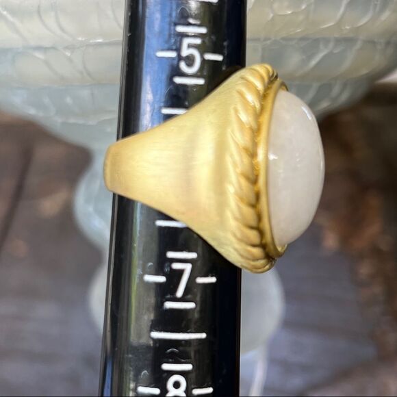 Dolomite 18k Button Sheila Fajl GLOW Masterpiece Statement Cocktail Ring - Picture 10 of 14